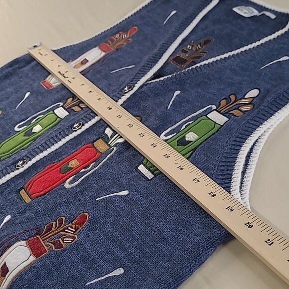 Golfing sweater vests sz M beautiful embroidery - Picture 5 of 7